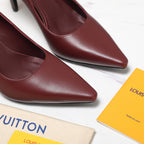 LV 26ss Legacy Pumps 95 Monogram Burgundy in Cowhide 600652