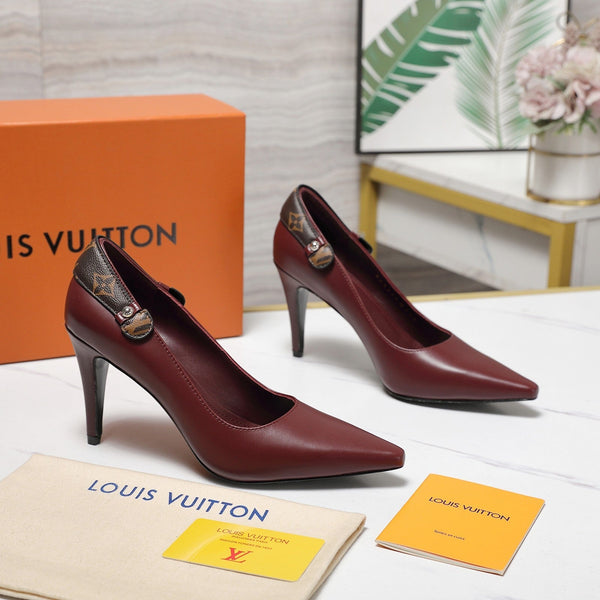 LV 26ss Legacy Pumps 95 Monogram Burgundy in Cowhide 600652