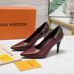 LV 26ss Legacy Pumps 95 Monogram Burgundy in Cowhide 600652