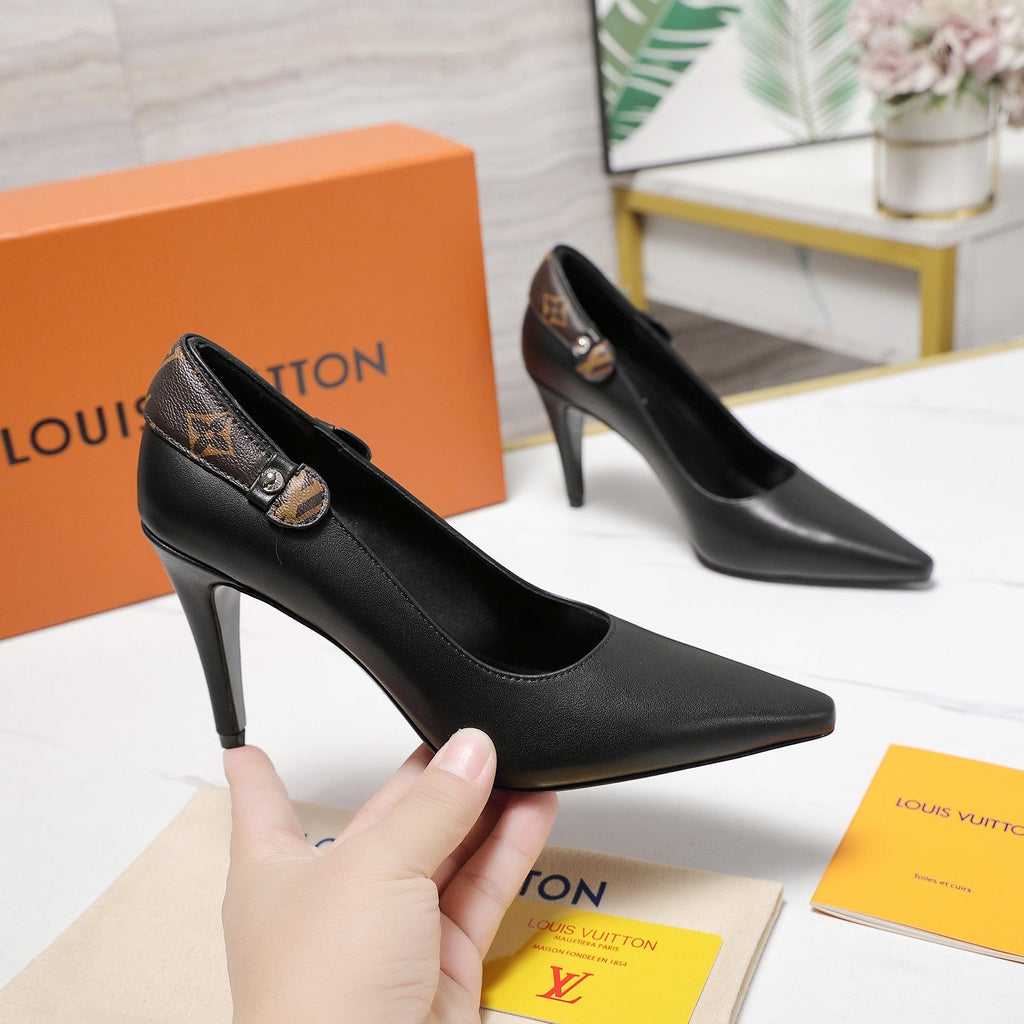 LV 26ss Legacy Pumps 95 Monogram Black in Cowhide 600653