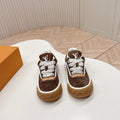 LV 2026 Tilted Sneaker Brown Suede 600684