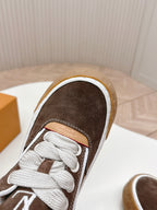 LV 2026 Tilted Sneaker Brown Suede 600684