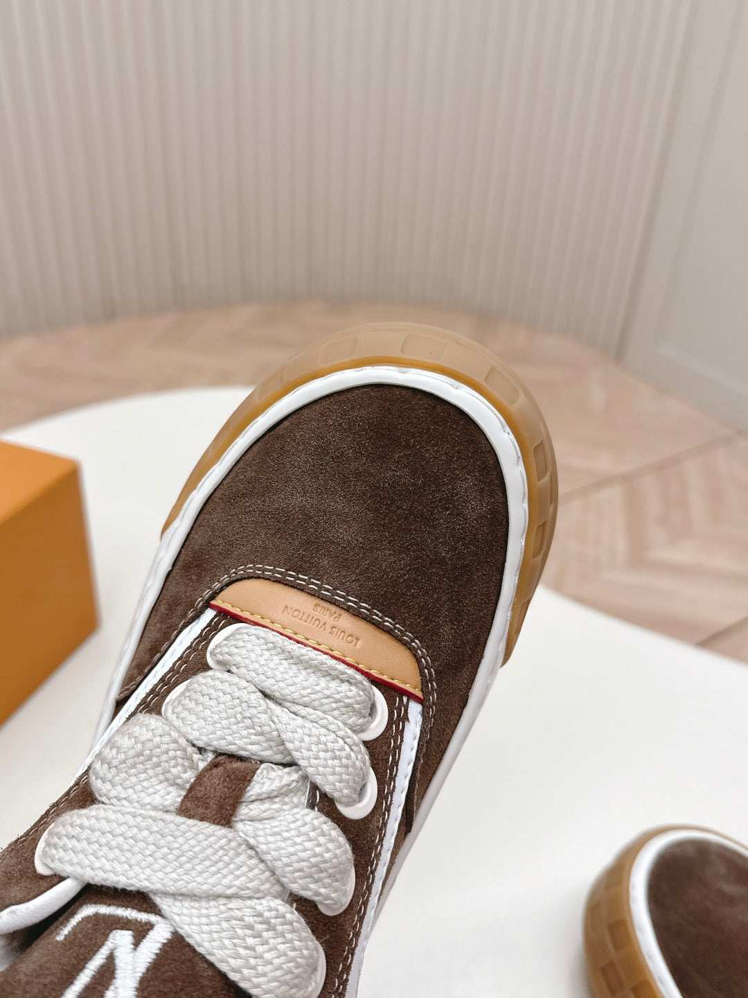 LV 2026 Tilted Sneaker Brown Suede 600684