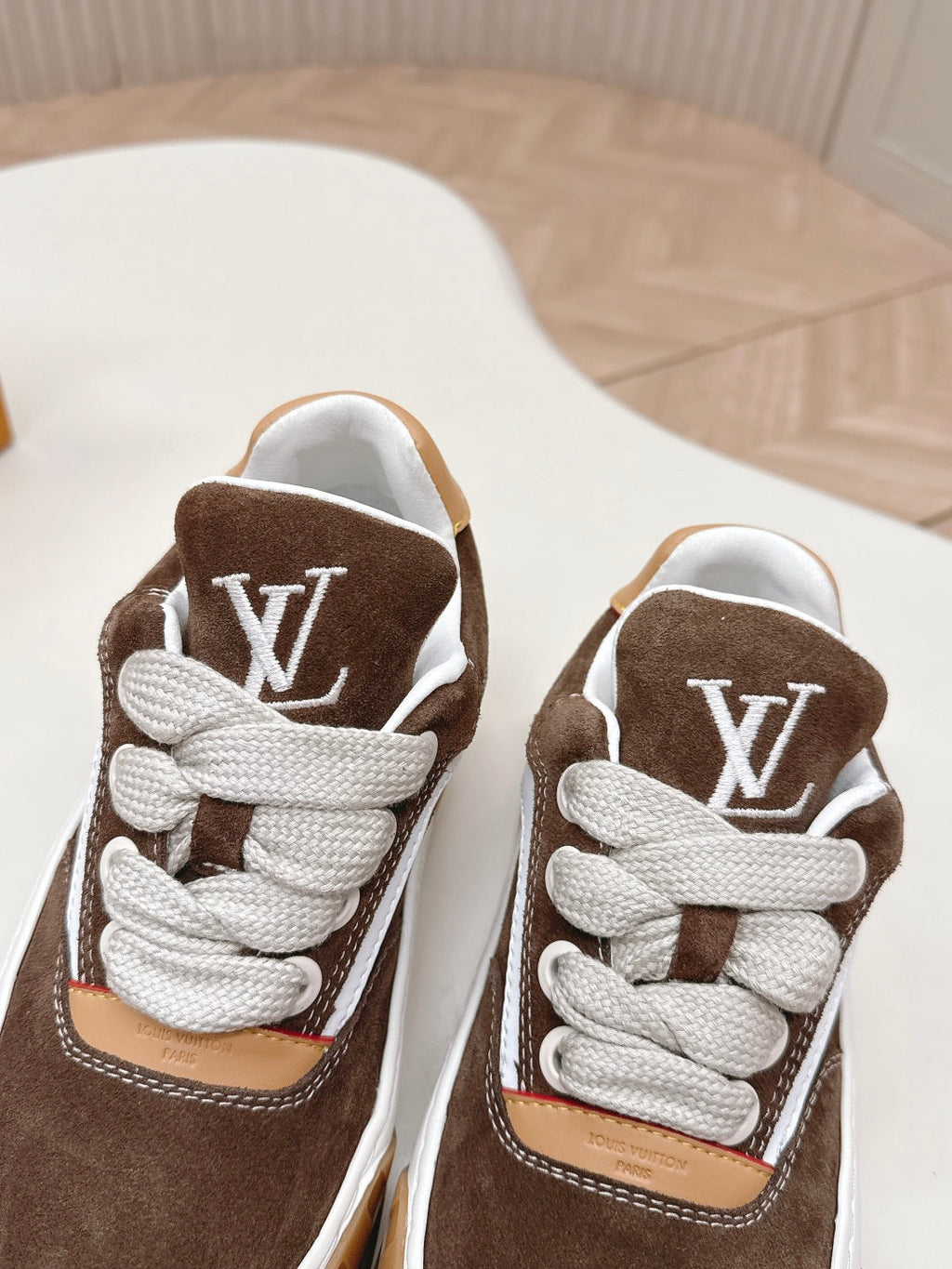 LV 2026 Tilted Sneaker Brown Suede 600684