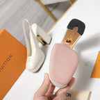 LV 26ss Chunky Heel Platform Slingback 11cm White in Cowhide 600738