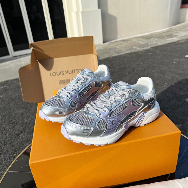 LV 26 Olympia Sneaker Purple Silver Metallic in Fabric Mesh 600741