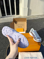 LV 26 Olympia Sneaker Purple Silver Metallic in Fabric Mesh 600741