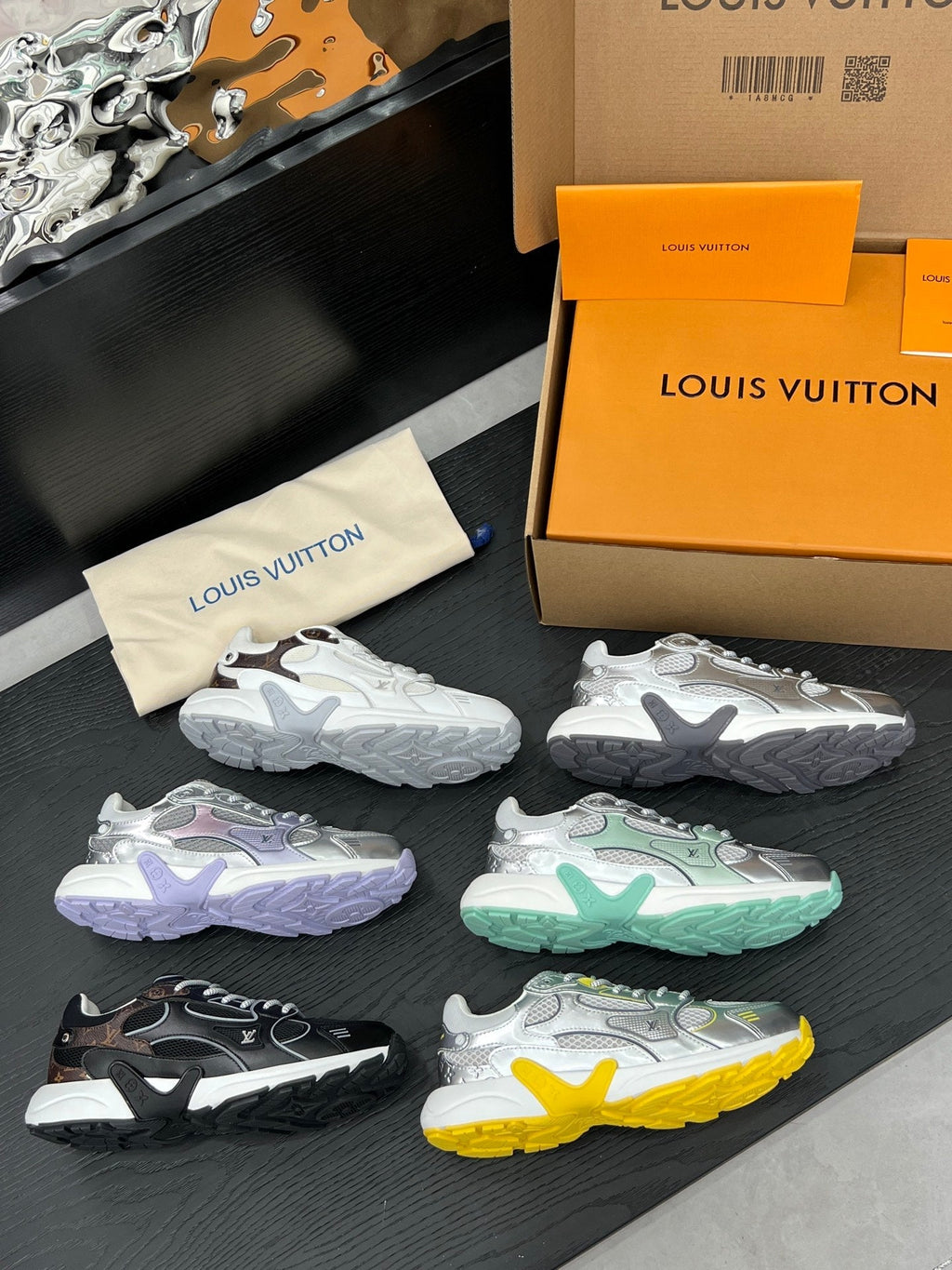 LV 26 Olympia Sneaker Purple Silver Metallic in Fabric Mesh 600741