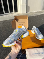 LV 26 Olympia Sneaker Yellow Silver Metallic in Fabric Mesh 600745 ( )