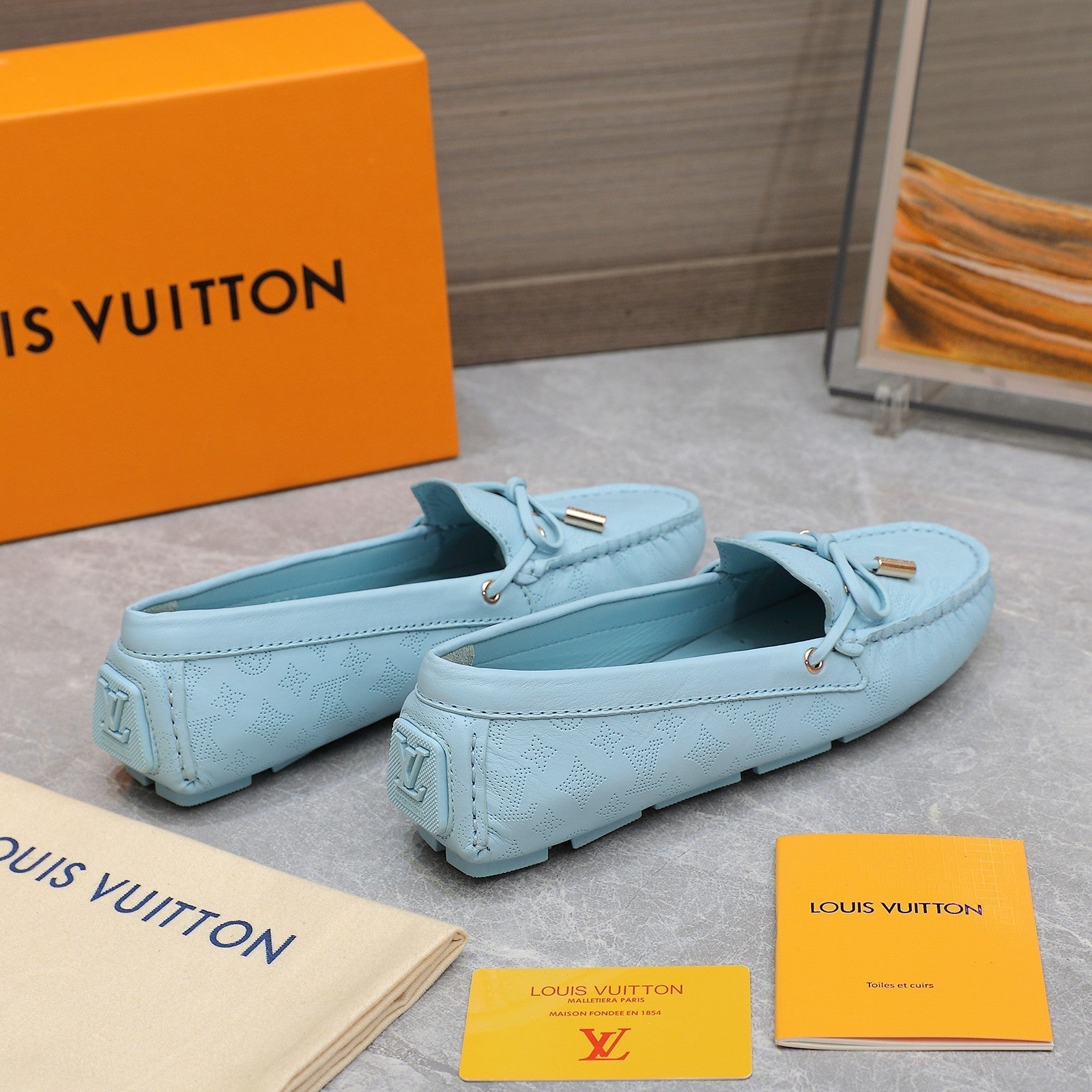 LV Gloria Loafer Light Blue Cowhide 600749