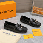 LV Gloria Loafer Black Cowhide Patent 600754