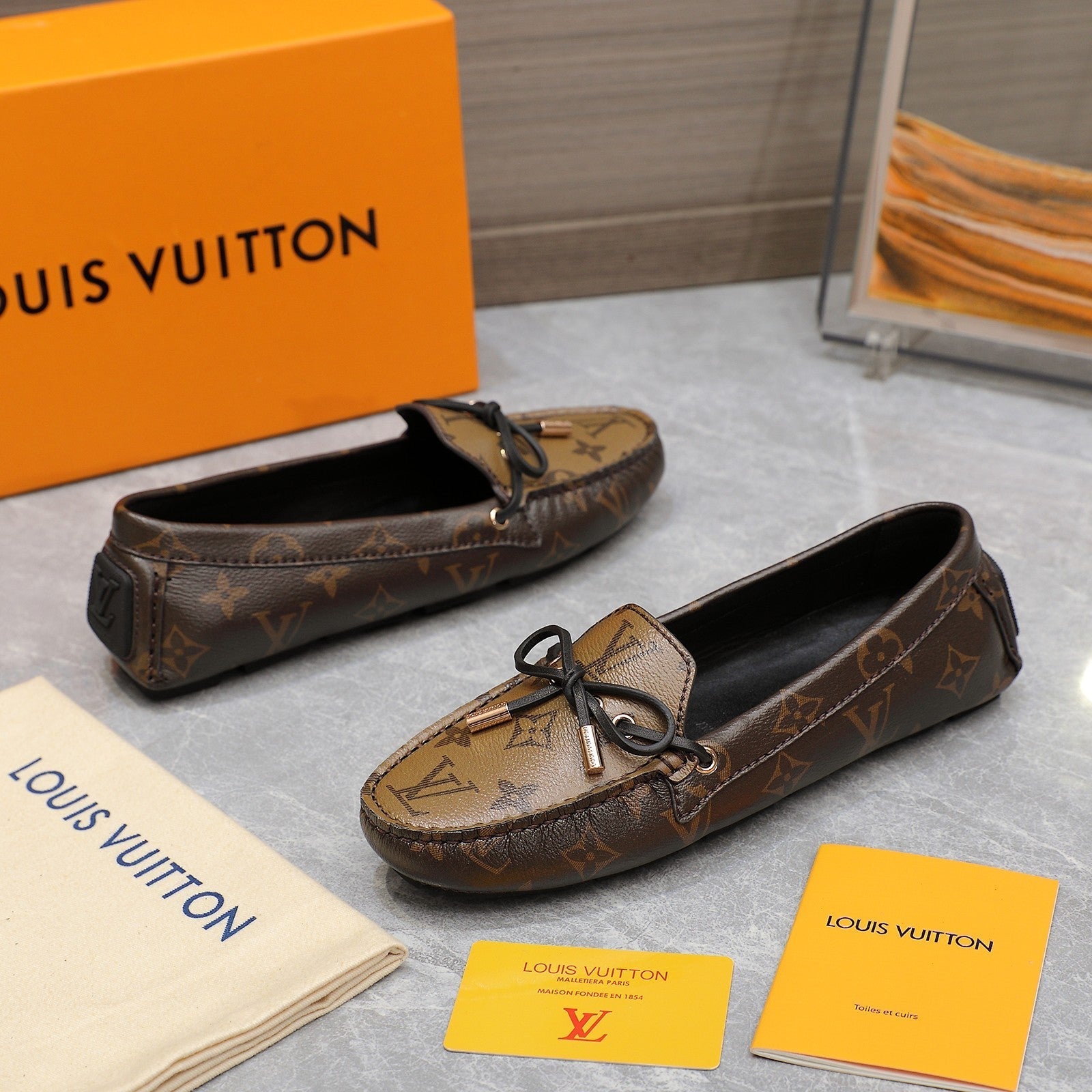 LV Gloria Loafer Brown Monogram Cowhide 600755