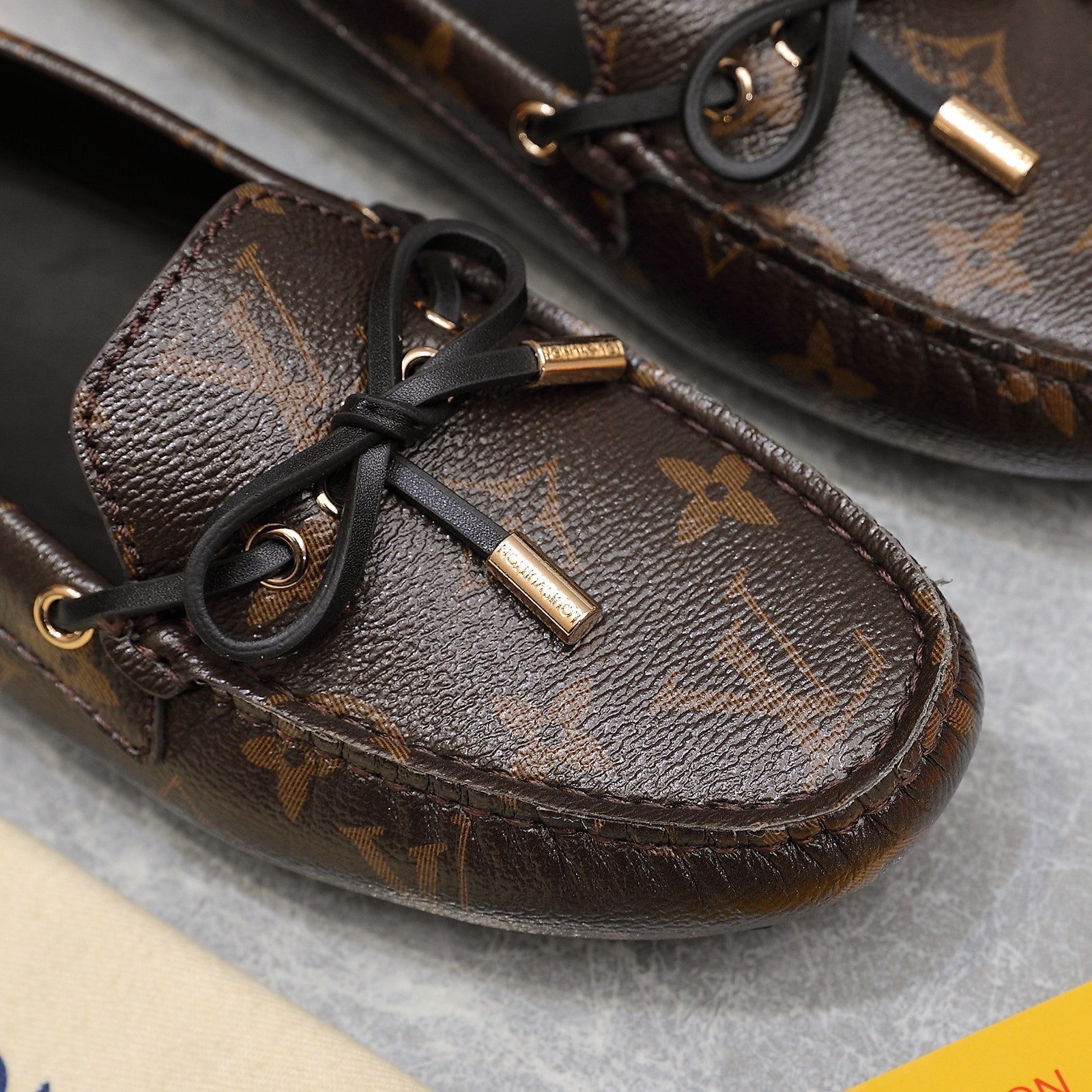 LV Gloria Loafer Dark Brown Monogram Cowhide 600756