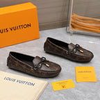 LV Gloria Loafer Dark Brown Monogram Cowhide 600756