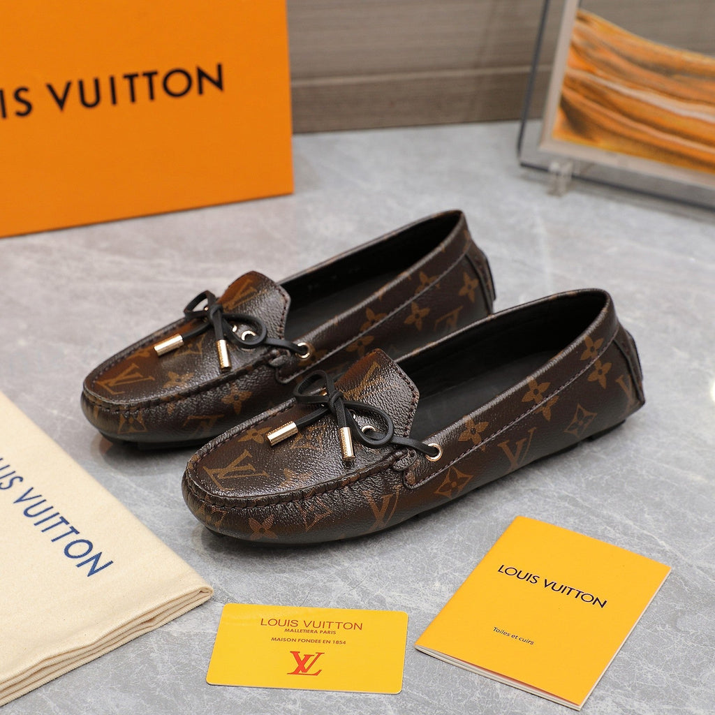 LV Gloria Loafer Dark Brown Monogram Cowhide 600756