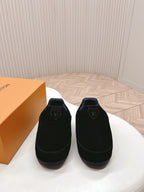 LV x Nigo Collaboration Yeti Sneakers Black in Suede Cowhide Leather 600792
