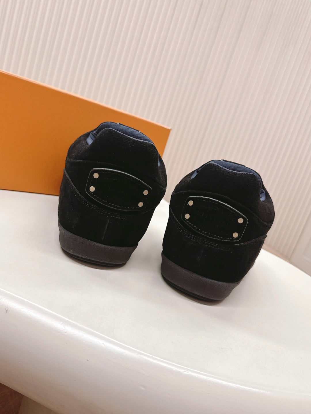 LV x Nigo Collaboration Yeti Sneakers Black in Suede Cowhide Leather 600792