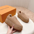 LV x Nigo Collaboration Yeti Sneakers Beige in Suede Cowhide Leather 600794