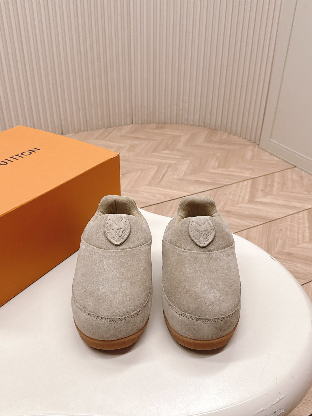LV x Nigo Collaboration Yeti Sneakers Gray in Suede Cowhide Leather 600795