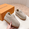 LV x Nigo Collaboration Yeti Sneakers Gray in Suede Cowhide Leather 600795