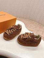LV x Nigo Collaboration Lace-up Yeti Sneakers Brown in Suede 600797