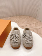LV x Nigo Collaboration Lace-up Yeti Sneakers Gray in Suede 600800