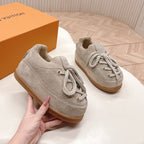 LV x Nigo Collaboration Lace-up Yeti Sneakers Gray in Suede 600800