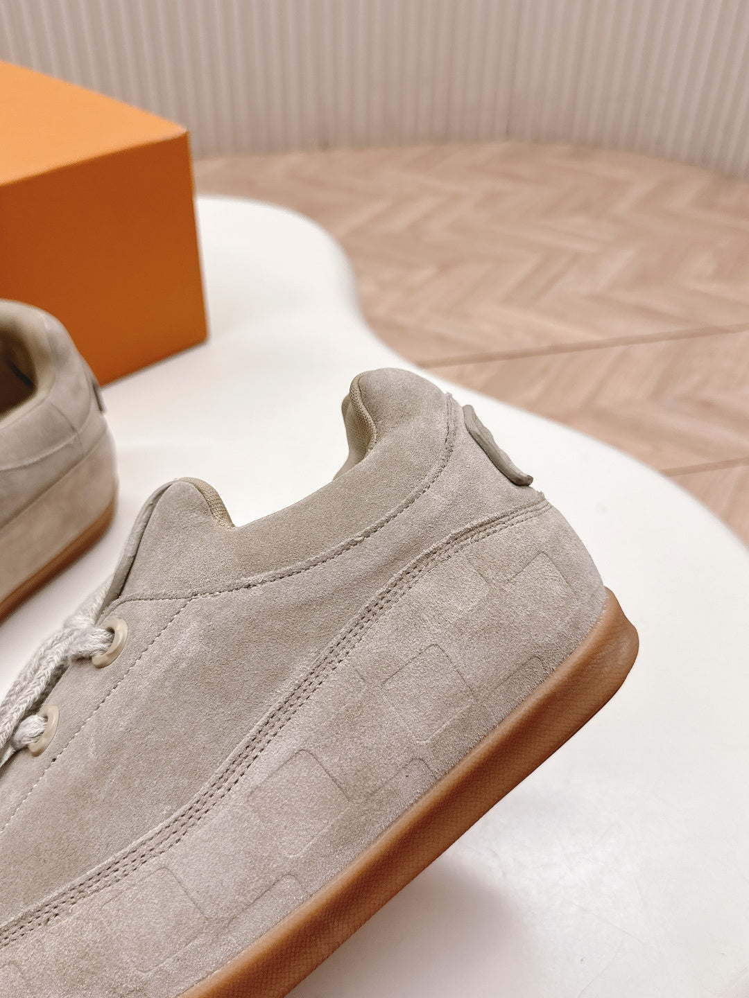 LV x Nigo Collaboration Lace-up Yeti Sneakers Gray in Suede 600800