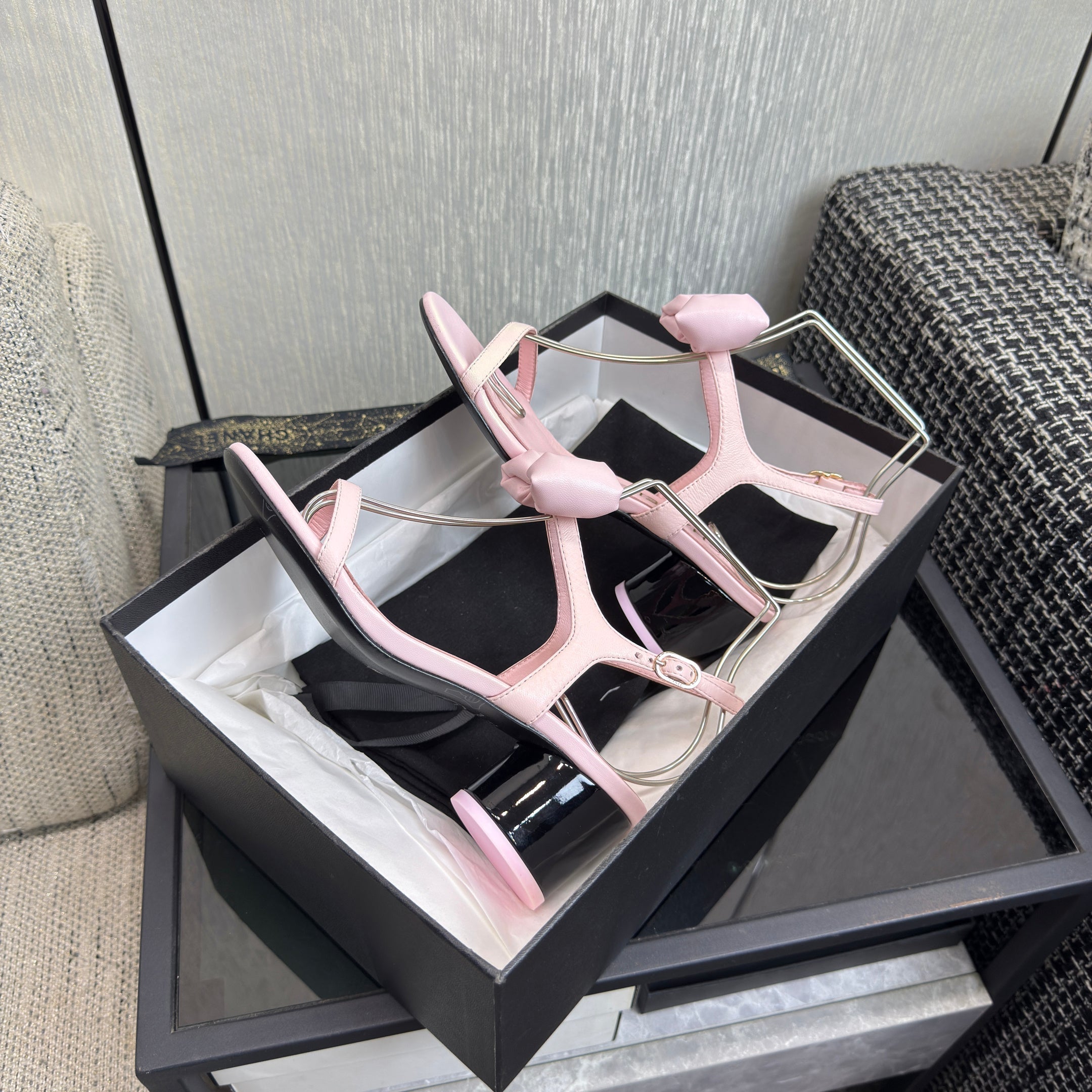 Chanel 26 Bow Heels Pink in Lambskin 602502