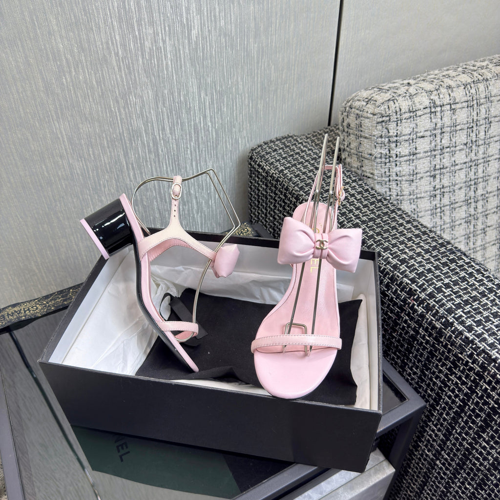 Chanel 26 Bow Heels Pink in Lambskin 602502