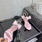 Chanel 26 Bow Heels Pink in Lambskin 602502