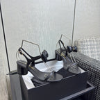 Chanel 26 Bow Heels Black in Lambskin 602501
