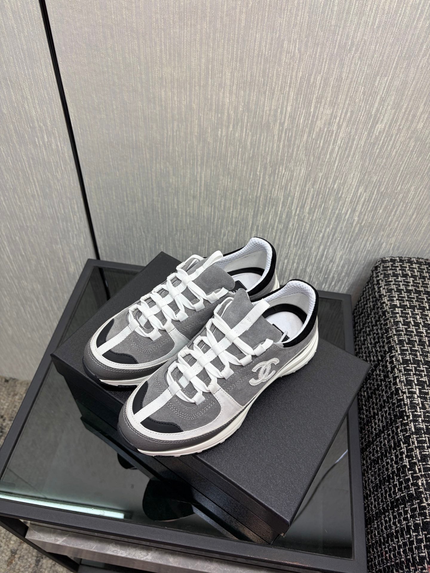 Chanel 26 Quilted Classic Sneaker Gray in Lambskin 602474
