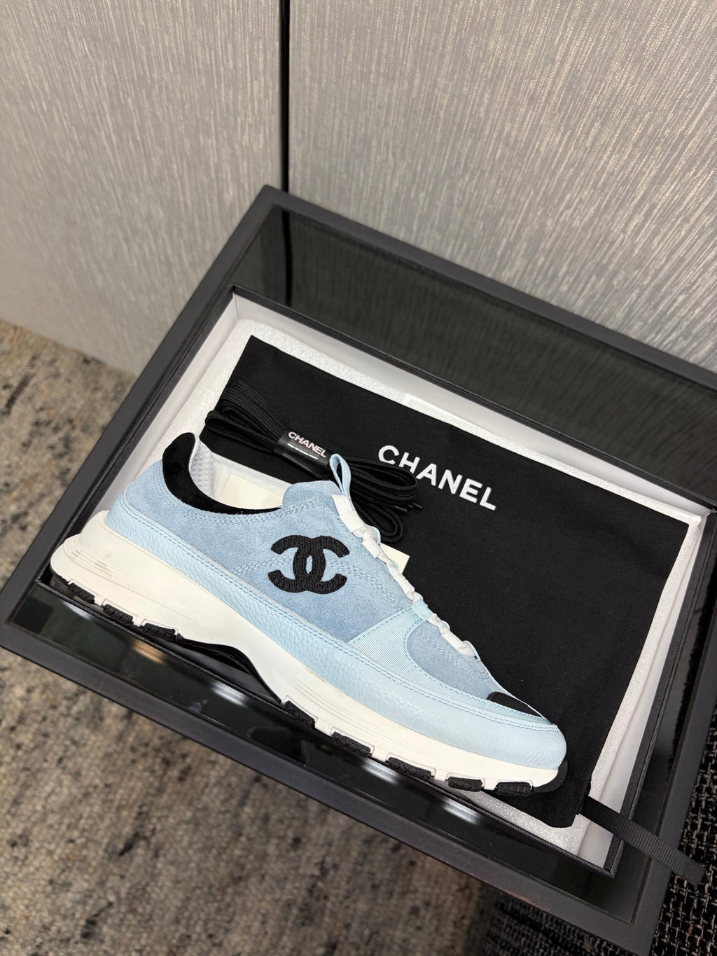 Chanel 26 Quilted Classic Sneaker Blue in Lambskin 602473