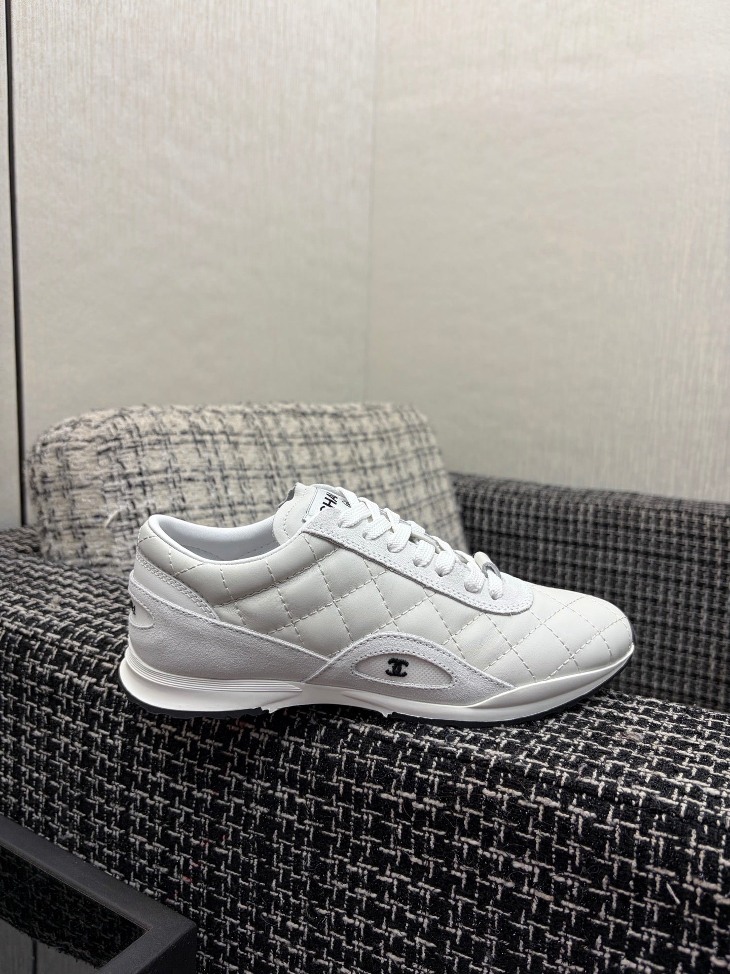 Chanel 26 Quilted Sneaker White in Lambskin 602471