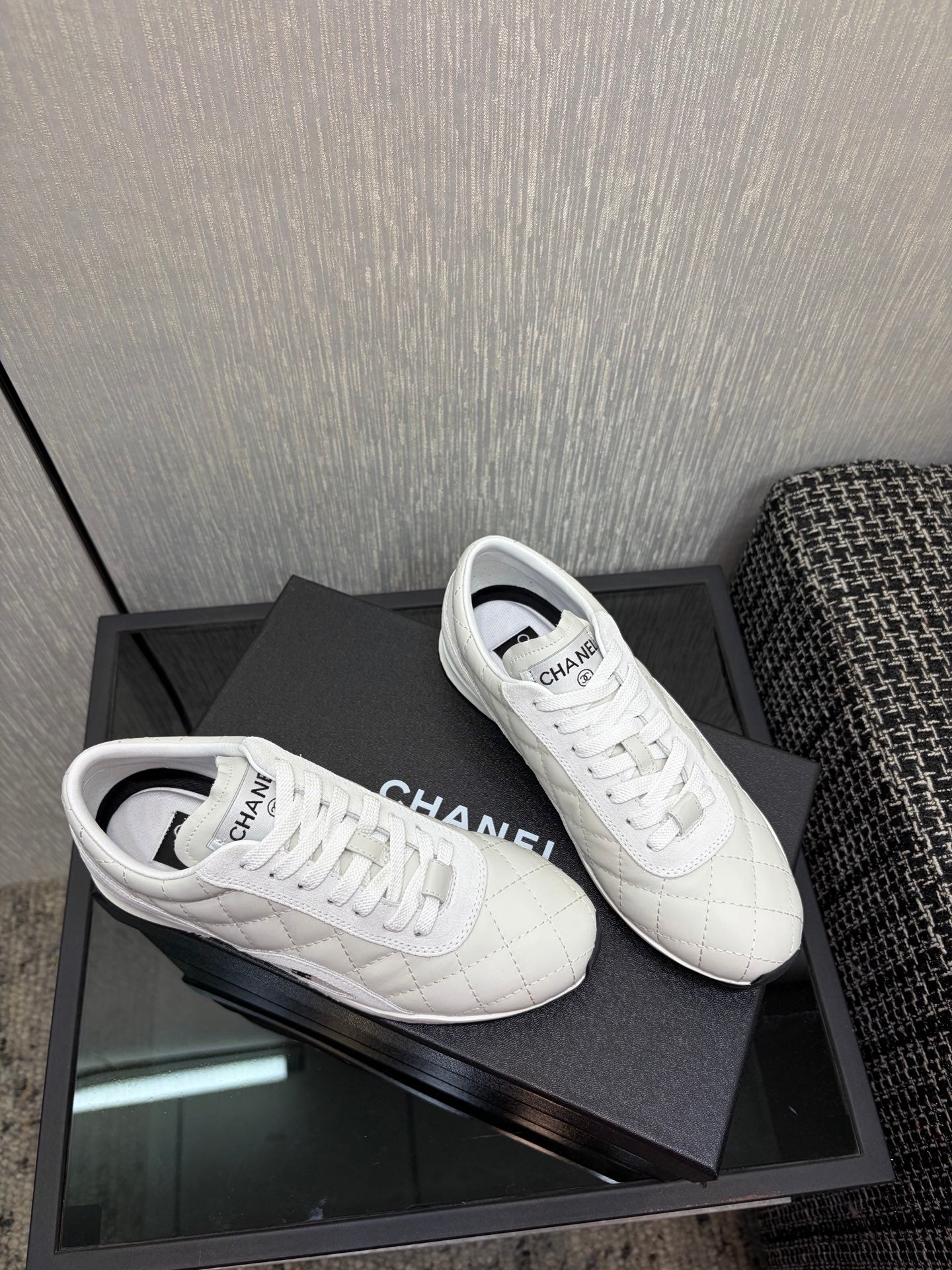 Chanel 26 Quilted Sneaker White in Lambskin 602471