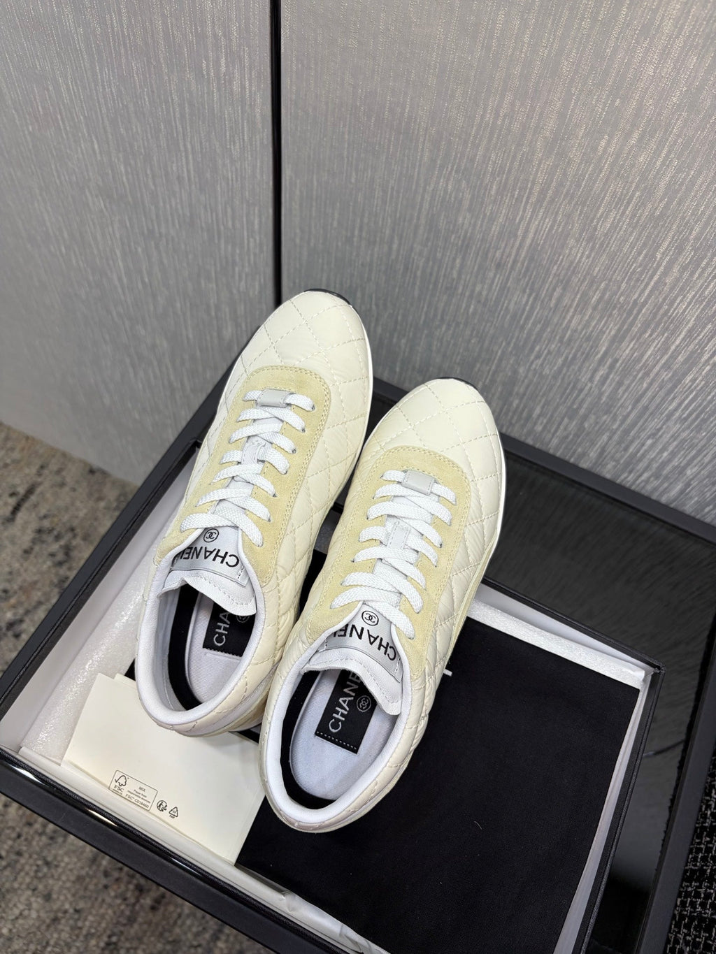 Chanel 26 Quilted Sneaker Beige in Lambskin 602469