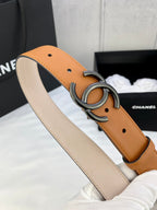CC Women's Belt 3.0CM Camel Brown Cowhide 586501