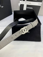 CC Women's Belt 3.0CM Charcoal Grey Cowhide 586500