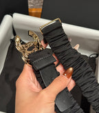 CC Rhinestone Belt 3.0CM Black Canvas Multicolor Buckle 198415