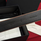 CC Zippered Belt 4.0CM Burgundy Leather Buckle 182744