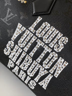 LV Speedy Bandoulière Handbag 40 Black in Monogram on Ostrich Leather 278120