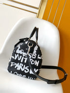 LV Speedy Bandoulière 30 Handbag Black in Monogram on Cowhide 278118