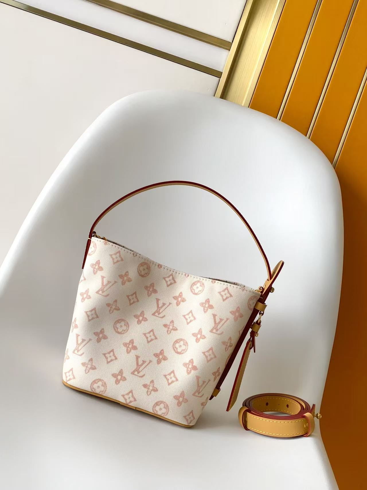 LV M28355 All-In BB Handbag 18 Light Yellow Monogram and Damier Pattern 278104