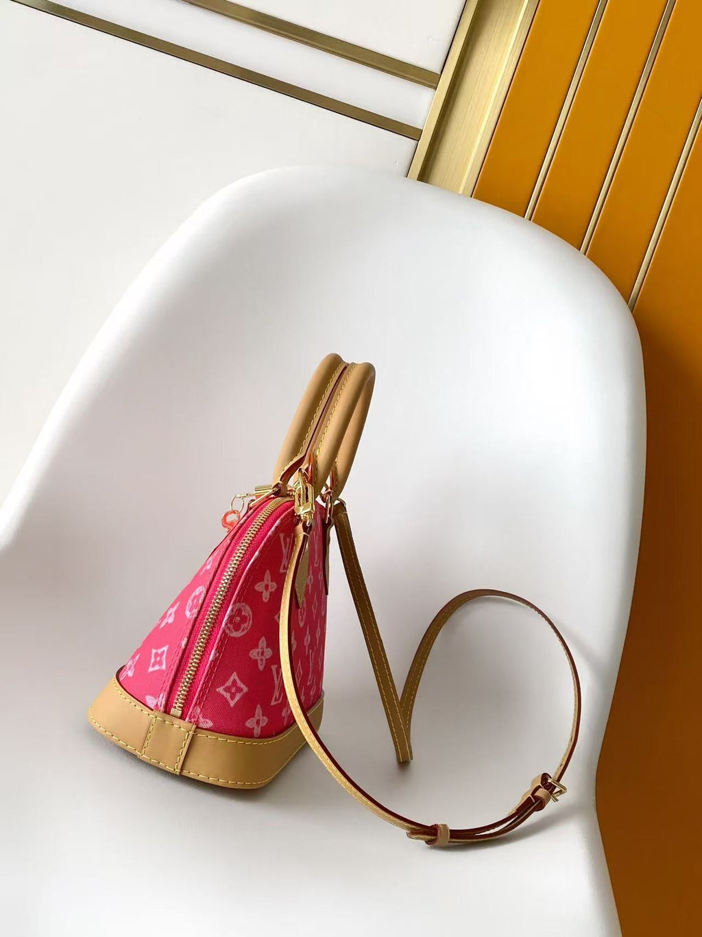 LV M28272 Alma BB Fuchsia Monogram Canvas