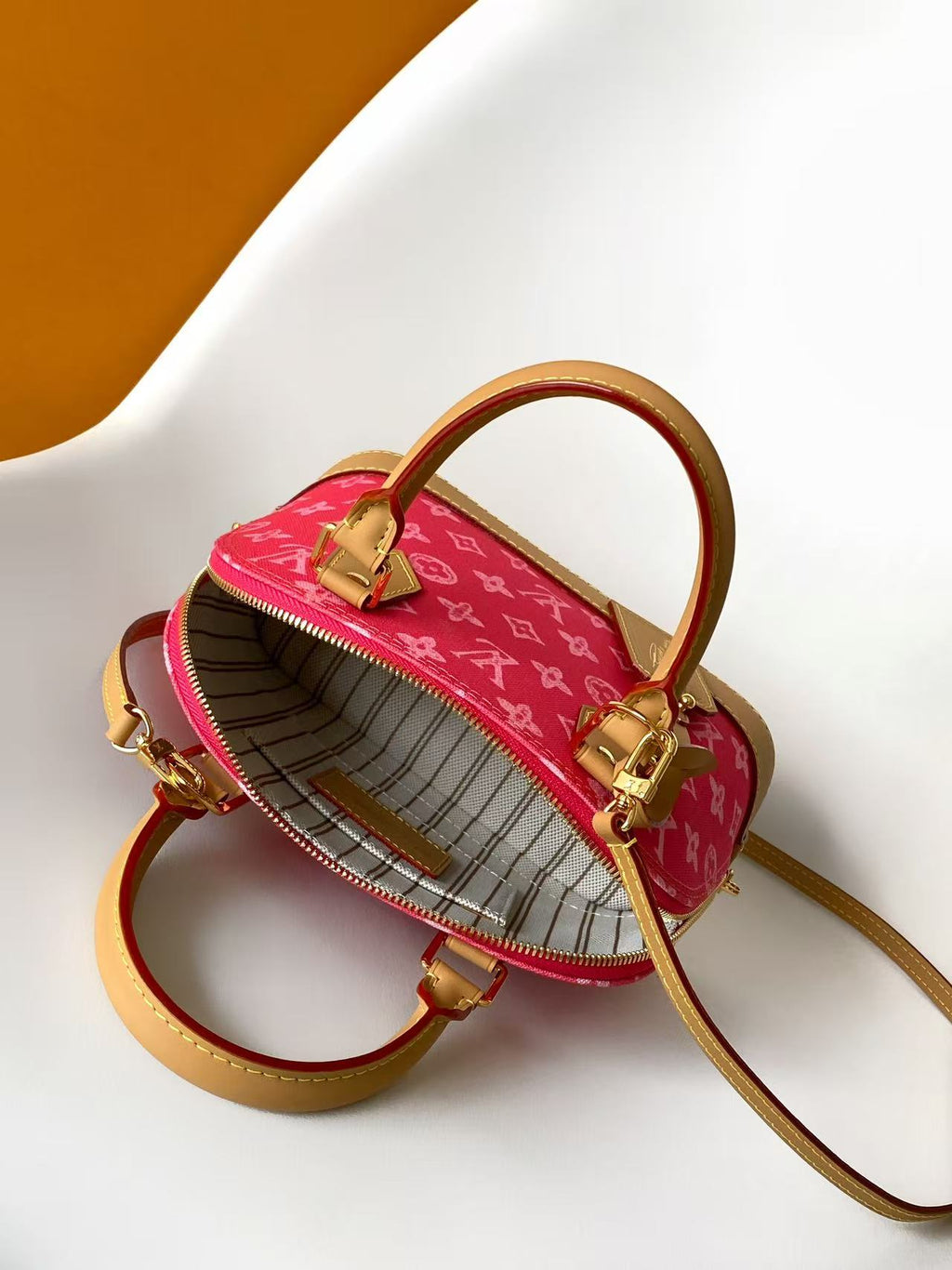 LV M28272 Alma BB Fuchsia Monogram Canvas