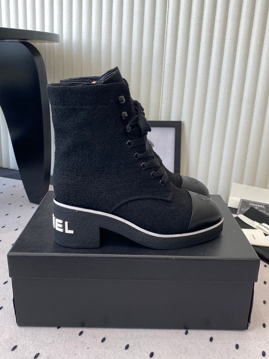 CC 26 Combat Boot Black Denim 611711