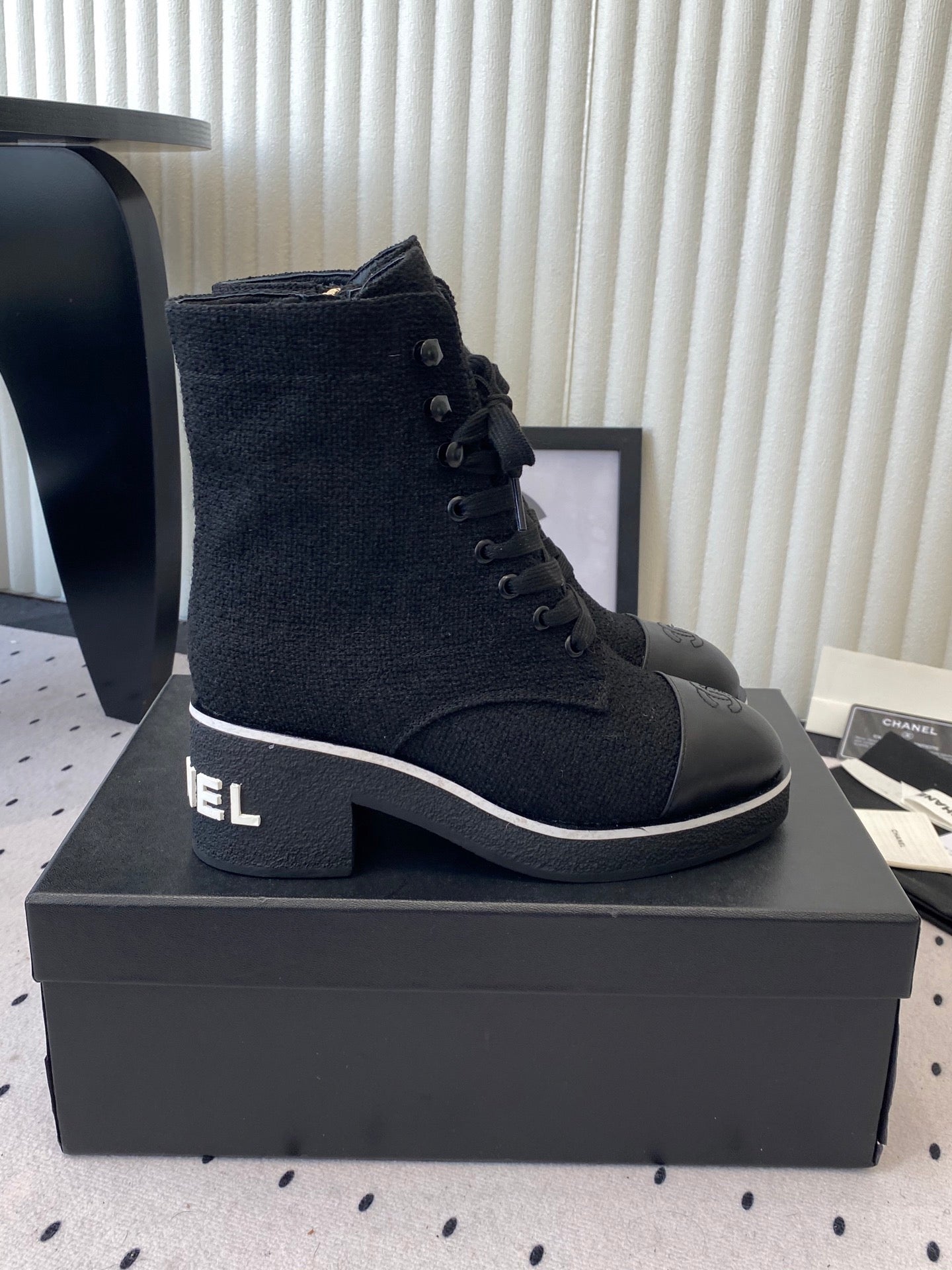 CC 26 Combat Boot Black Denim 611711