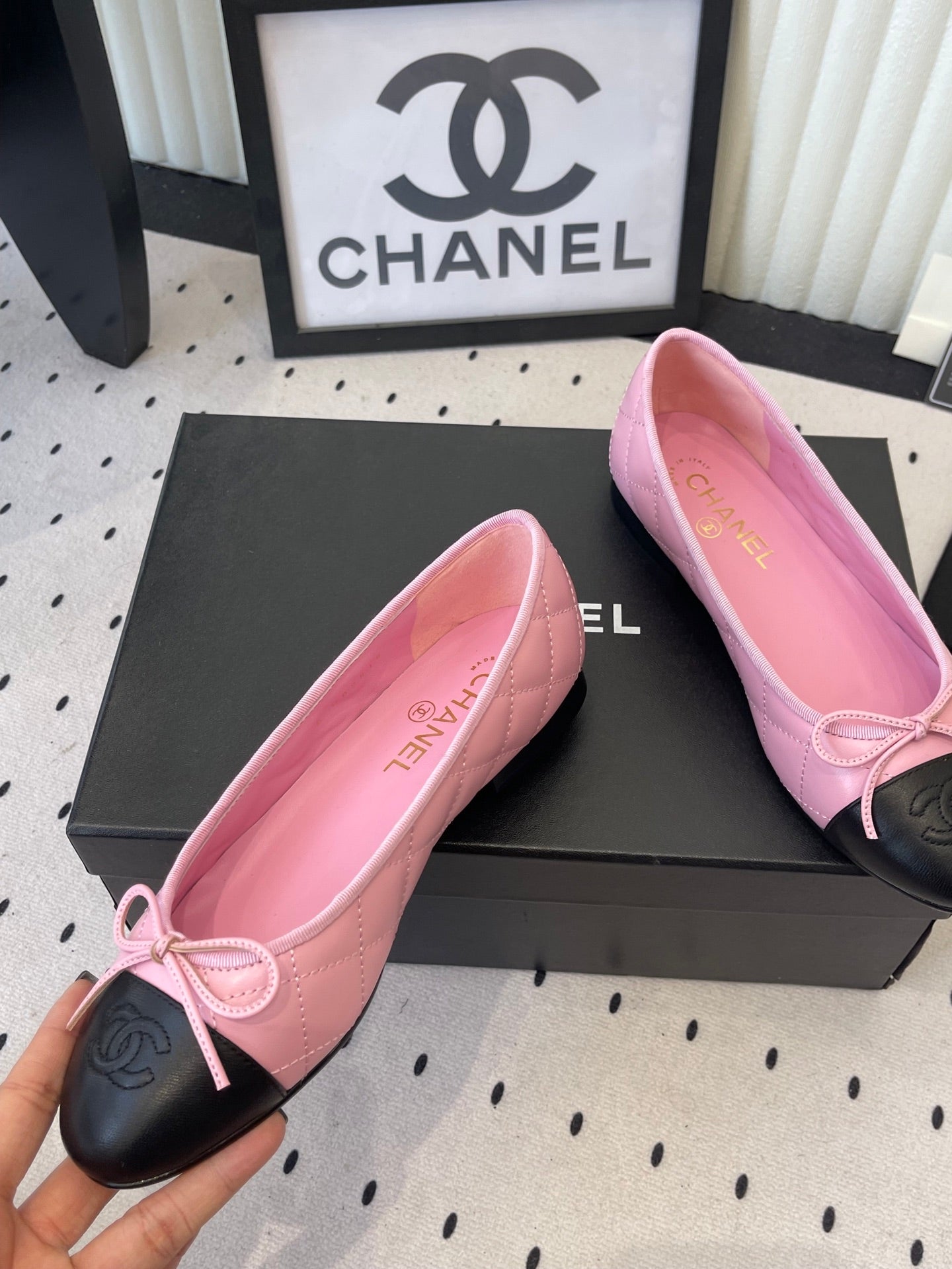CC Ballet Flats Pink in Cowhide 611701