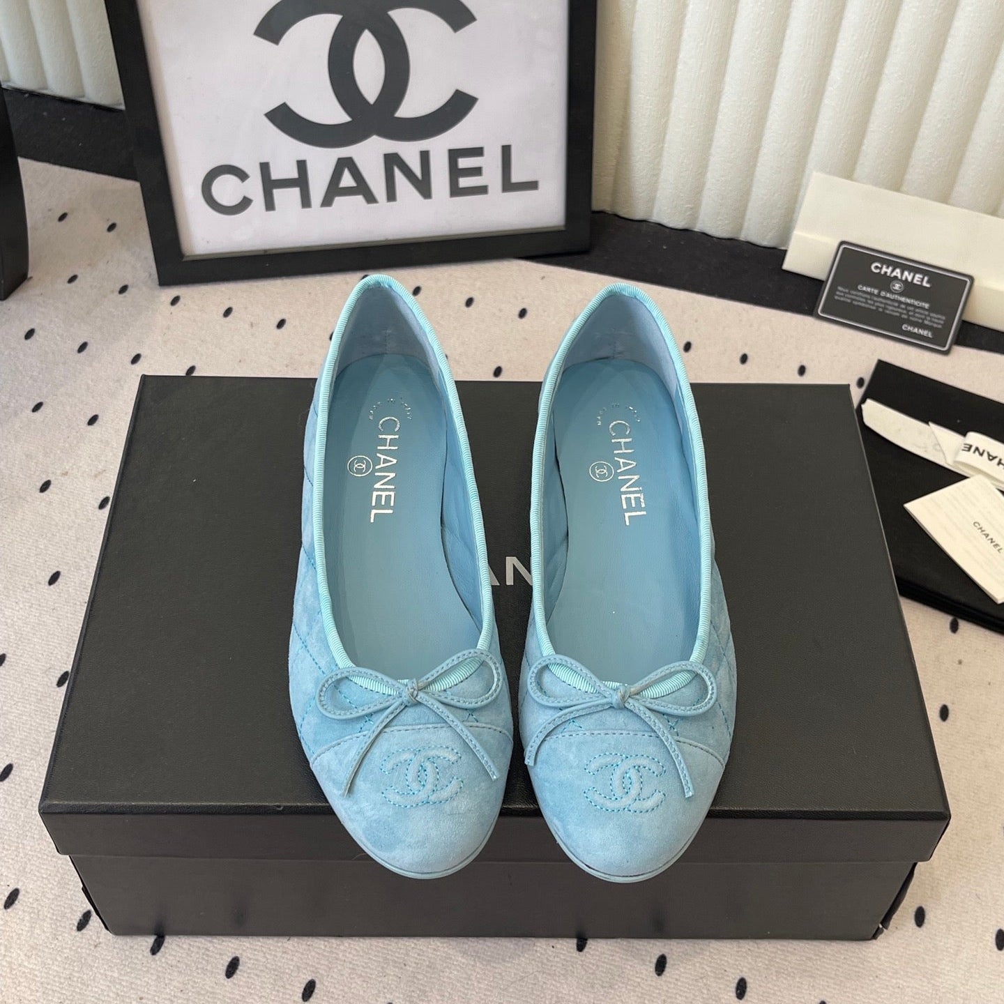 CC Ballet Flats Blue in Suede 611698